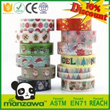 2017 New Christmas Design Cheerful Snowman Gold Foil Santa Claus Xmas Gifts Washi Masking Tape for Decoration and Gifts