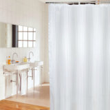 Pure Style Polyester Waterproof Bathroom Shower Curtain for Hotel (02S0003)