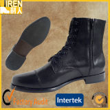 Black Full Genuine Cow Leather Military Police Office Shoes