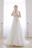 V-Neck Bridal Formal Gowns Lace Tulle Trumpet Wedding Dress Lb1926