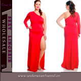 Hot Sale Plus Size Women Party Long Sleeves Prom Dress L-3XL (TMK537)
