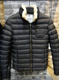 Men Black Fur Collar Winter Warm Lightwear Jackets