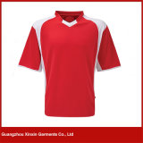 New Design 100% Polyester Plain Sport V Neck T Shirt for Men (R154)