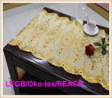 PVC Golden Lace Table Cloth in Roll Factory for Wedding Use