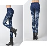 Women's Color Elastic Jeans Slim Feet Fashion Pattern Printing Jeans