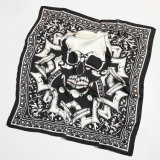 Women's Silk Like Skull Printing Small Square 70*70cm Scarf (SW149)