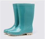 Women Solid Color MID-Calf Rain Boots PVC Waterproof Water Shoes
