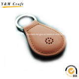 Oval Shaped Brown PU Leather Key Rings Promotion Ym1057