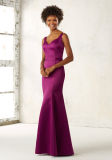 Purple Satin Mermaid Bridesmaid Dress