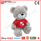 En71 Soft Cuddle Plush Teddy Bear in T-Shirt Stuffed Animal for Kids