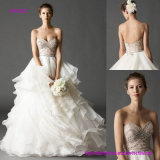 Multi-Layer in a Full A-Line Wedding Dress with Sweep Train