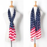 Fashion Cheap Printed Polyester Scarf with Amercian Nation Flag (HP13)