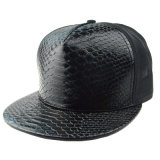 Custom Flat Brim Plain Leather Cap Snapback Baseball Mesh Hat Without Logo