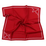Bright Red Solid Square Silk Printed Scarf Custom Logo Bespoke Design (LS-38)