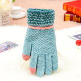 Custom Wholesale Warm Winter Women Man Acrylic Knit Snowboard Fashion Gloves