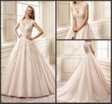 Cap Sleeves Bridal Ball Gowns Pink Color Accent Wedding Dresses 2017 Z7008