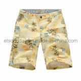 Leaf Printed 100% Cotton Men's Beach Shorts (CANALETT03)