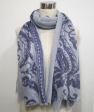 Lady Fashion Paisley Printed Cotton Polyester Silk Voile Scarf (YKY1035)