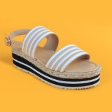 Women's Cute White and Camel Sandals Espadrilles