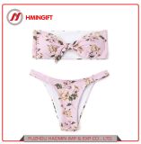 2018 New Hot Selling Digital Printing Pink Black White Flower Sexy Strapless Chest Button Adjustable Swimwear