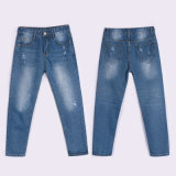Beautiful Blue Broken Washing Jeans with Straight Leg for Lady (HDLJ0033-17)