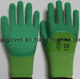 En388 New Products 13 Guage Polyester Foam Latex Coated Work Gloves with Crinkle Finish