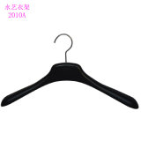 Manufacture Brand Boutique Custom Logo Black Plastic Coat Hanger