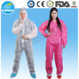Nonwoven SMS/SBPP Red Coveralls, Full Protection Disposable Coveralls