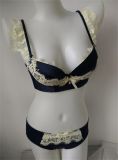 Fancy Lace Triming Padded Bra and Panty Set (CS03118)