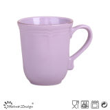 Purple with Brush Rim Cheap Ceramic Coffee Cup