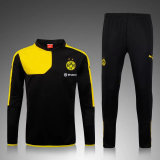 2016 Black Dortmund Winter Football Clothes Long Sleeved Sportswear Suit Training Suit
