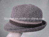 Fashion Men/Women Hat Knitted Wool Fedora Hat with Strips