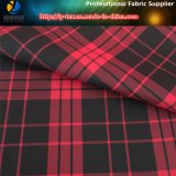 British Red/Black Polyester Yarn Dyed Fabric, Poly Pongee Fabric