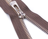 Metal Zipper with Brown Tape and Fancy Puller/Top Quality