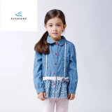 Fashion Light Blue Girls' Long Sleeve Denim Shirt with Lace by Fly Jeans