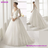 V-Neck Formal Dress A-Line Silver Beading Wedding Gown W18539