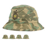 Comfortable Cotton Camo Breathable Fabric Bucket Hat with Emb
