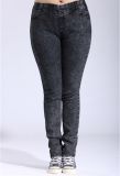 P1167 Women Gray Skinny Elastic Jeggings with Plus Size