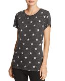 Cotton Blend Gray Star Printing Short Sleeve Eco-Jersey Tee