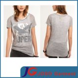 Grey Long Style Tee Shirt Design for Women (JS9053)