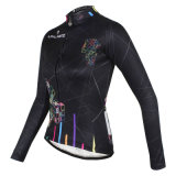Women Sports Wears Long Sleeve Quick Drying Breathable Black Fashion Cycling Jersey