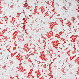 White Floral Allover Jacquard Fabric Trimming Lace
