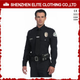 High Quality Embroidery Police Black Police Uniform (ELTHVJ-290)