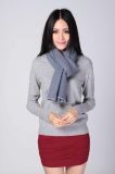 Semi-Worsted Cashmere Scarf for Women with Herringbone Partten