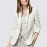 China Manufacture Cotton Woman Coat Pant White Casual Suit