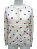 Women 70%Viscose 30%Nylon Cardigan Sweater with Buttons (RS-028)