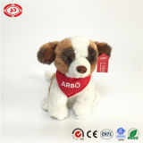 Abbo Lovely Plush OEM Dog Sitting with Sarf Logo Toy