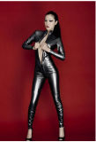 The Queen Open Fork Leather Suit Nightclub Performances Uniform Temptation Lingerie