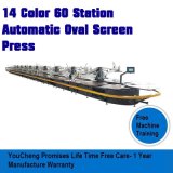 14 Color 60 Station Oval Automatic Screen Printing Press