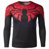 100%Polyester Subliamtion Printing Long Sleeves Shirts 3D Spider Printed T Shirt for Man